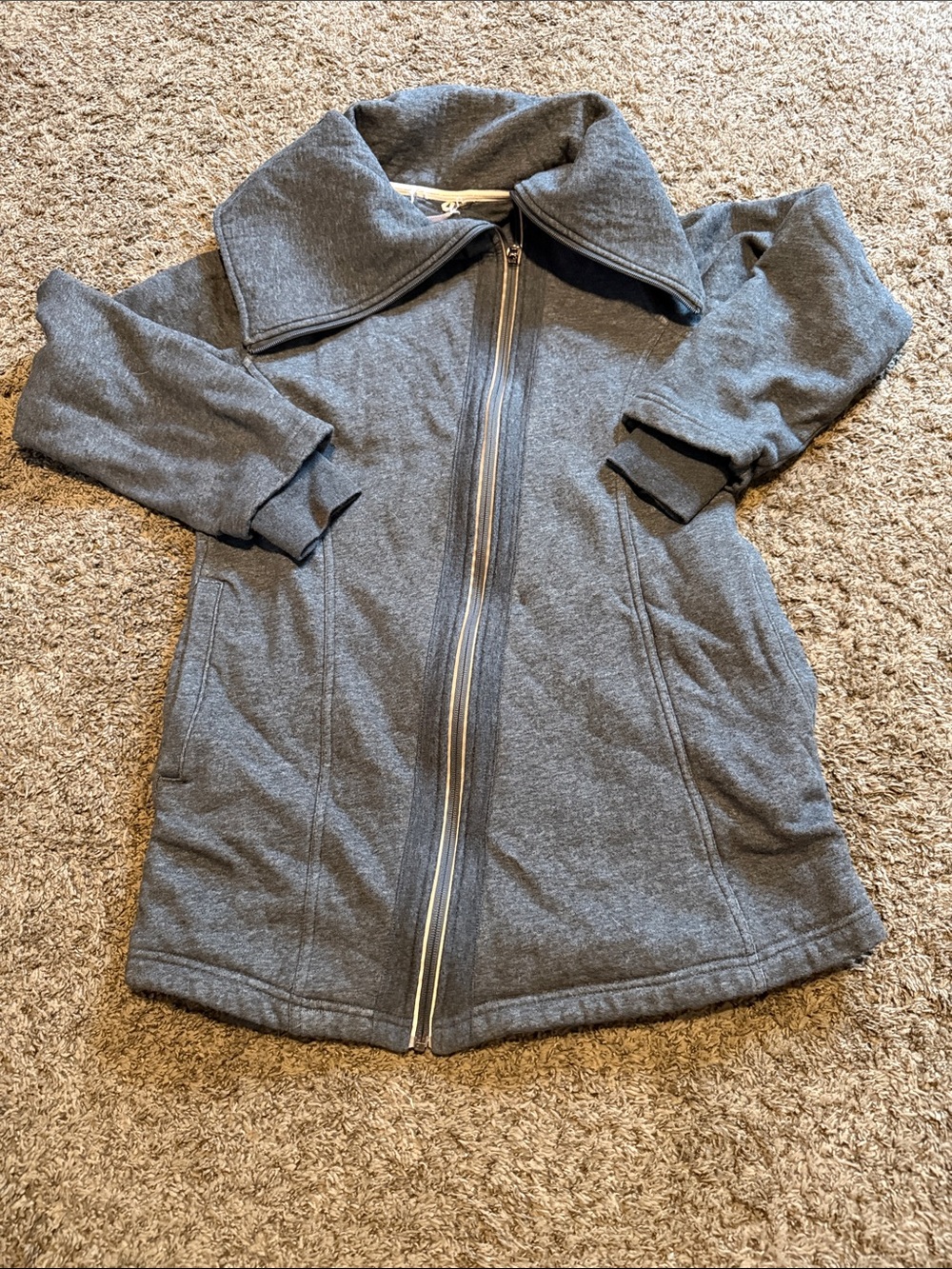 Gray Zip-Front Coat - Comfortable Everyday Jacket